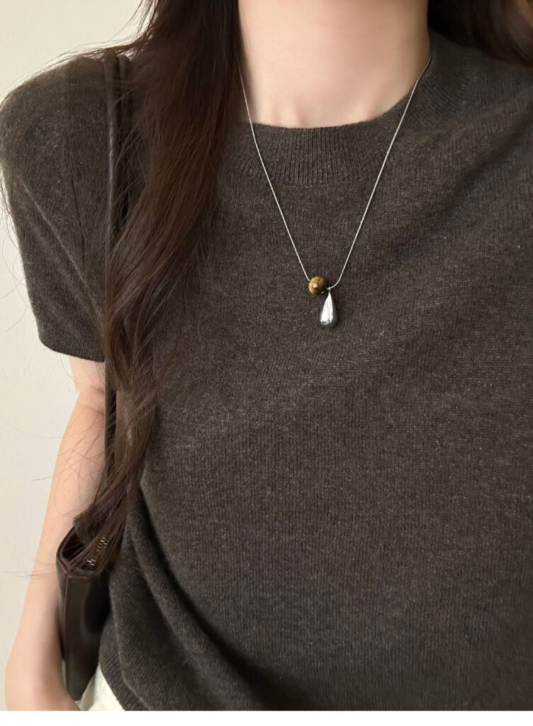 Dây chuyền giọt nước màu BẠC, phụ kiện dây chuyền đẹp độc đáo thiết kế B4087