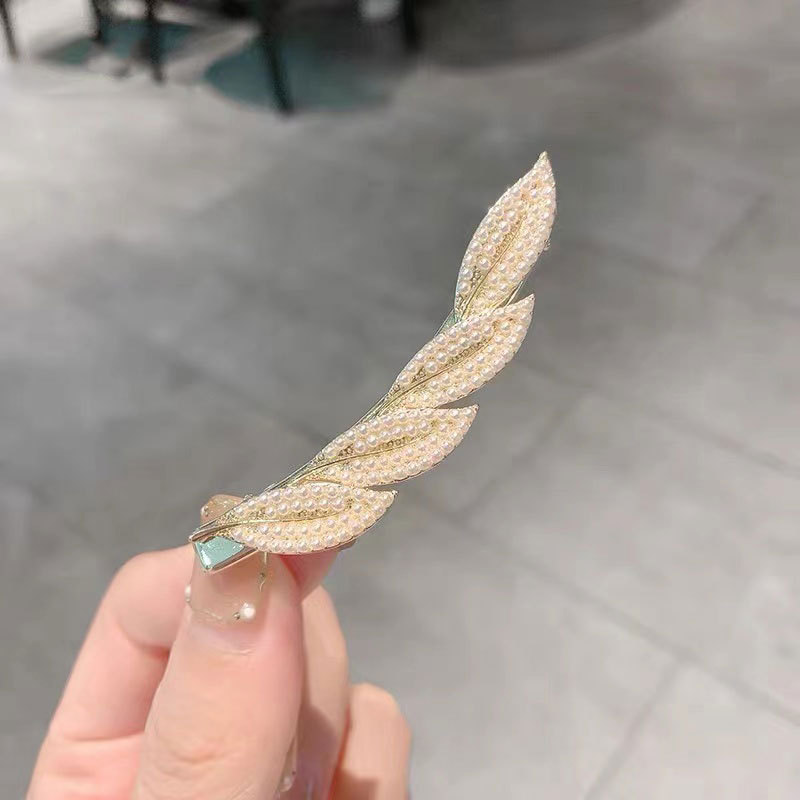 Kẹp mỏ vịt chiếc lá ngọc ,kẹp tóc mái nữ, phụ kiện kẹp tóc nữ đẹp độc đáo, quà tặng xinh B4195