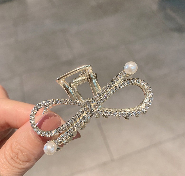 Kẹp gắp NƠ full đá đuôi ngọc, phụ kiện kẹp tóc nữ đẹp, kẹp càng cua, kẹp gắp tóc xinh, quà tặng bạn B4188