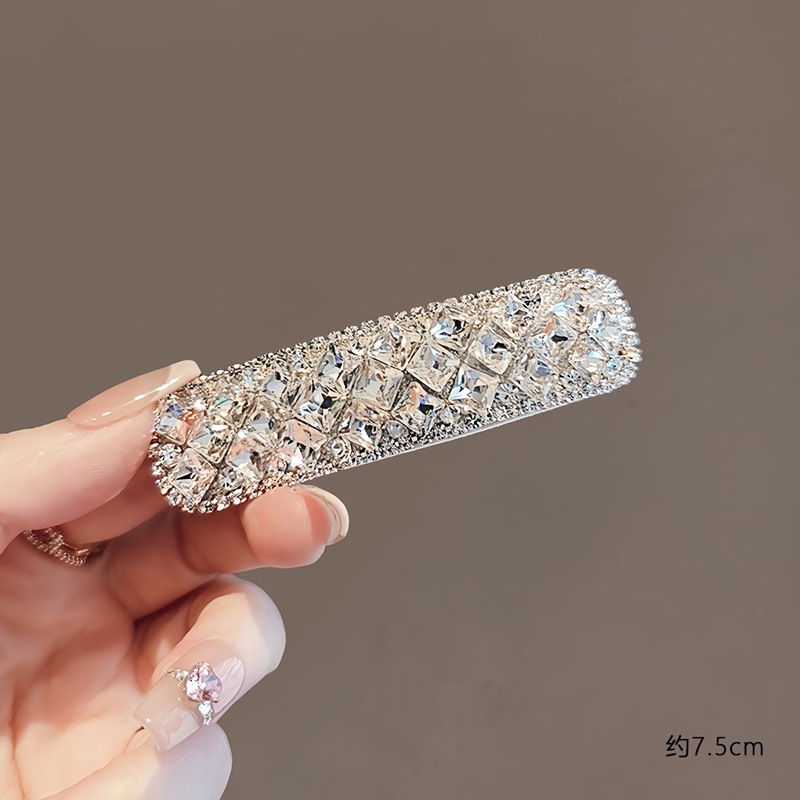 Kep bấm tóc mái ĐÍNH ĐÁ TRẮNG lấp lánh, phụ kiện kẹp tóc mái đẹp độc đáo B4240