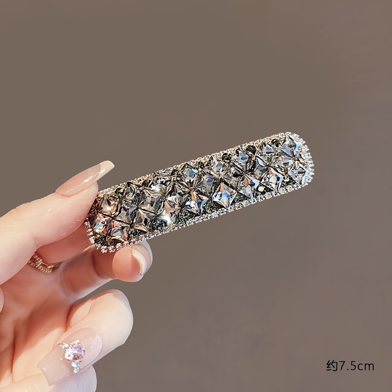 Kẹp mái ĐÁ ĐEN lấp lánh viền đá độc đáo, phụ kiện kẹp tóc nữ, kẹp tóc nữ đẹp B4241