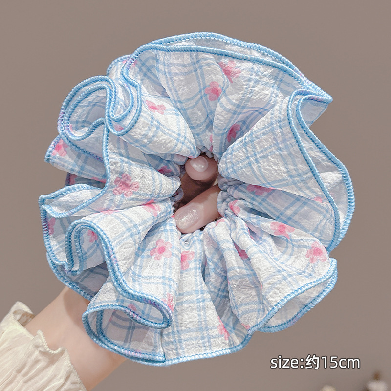 Cột tóc caro XANH nhạt mix HỒNG cao cấp, phụ kiện cột tóc nữ ĐẸP – thiết kế B4273