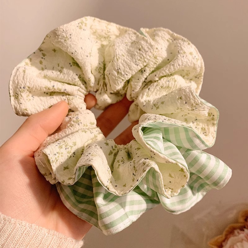 Cột tóc XANH LÁ HOA mix REN thiết kế cao cấp B4276