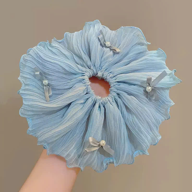 Cột tóc VOAN XANH BIỂN nơ thiết kế HÀN QUỐC cao cấp B4283