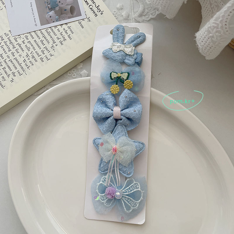 Set kẹp tóc cho bé gái xinh xắn dễ thương THỎ NƠ XANH BIỂN , kẹp tóc cho bé gái độc đáo, cao cấp, quà tặng cho bé B4584