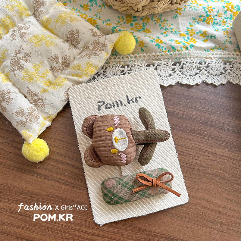 Sét 2 kẹp cho bé SIÊU DỄ thương NƠ MẶT GẤU cao cấp thiết kế HÀN QUỐC độc đáo, quà tặng cho bé B4683