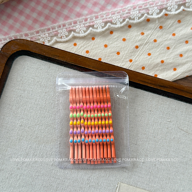 Kep tăm macaron chấm bi TONE CAM, kẹp baby, kẹp tóc cho bé gái, phụ kiện tóc nữ dễ thương B4694