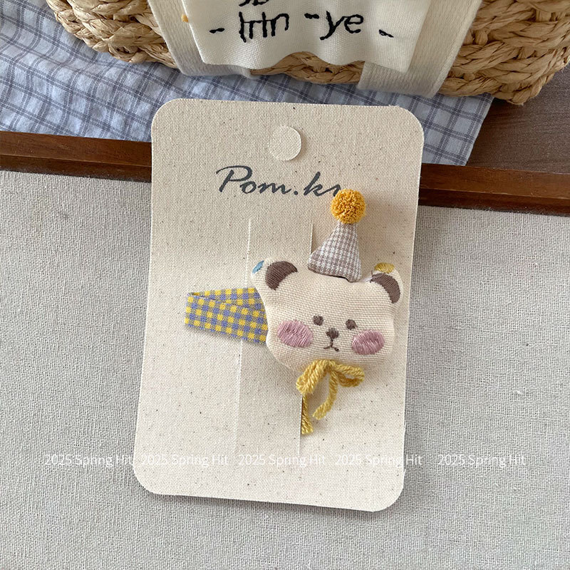 Kẹp tóc cho bé bấm GẤU đội mũ sinh nhật dễ thương cao cấp, kẹp tóc cho bé đẹp độc đáo thiết kế HÀN QUỐC, quà tặng dễ thương cho bé B4696