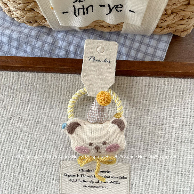 Cột tóc cho bé GẤU ĐỘI MŨ sinh nhật cao cấp thiết kế Hàn quốc thun co giãn tốt, quà tặng cho bé yêu B4699