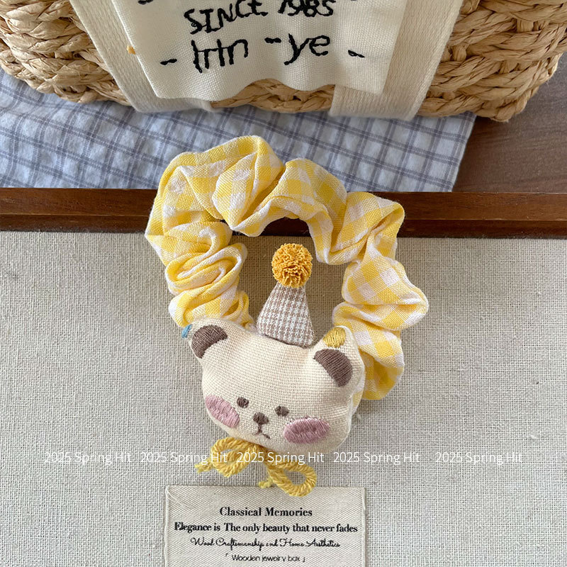 Cột tóc cho bé GẤU ĐỘI MŨ dễ thương cao cấp thiết kế Hàn quốc thun co giãn tốt, quà tặng cho bé yêu B4702