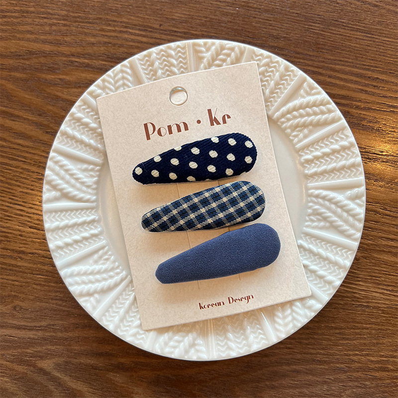 Sét 3 KẸP BẤM tóc tone XANH DƯƠNG dễ thương thiết kế HÀN QUỐC cao cấp, kẹp tóc cho bé dễ thương, quà tặng cho bé B4603