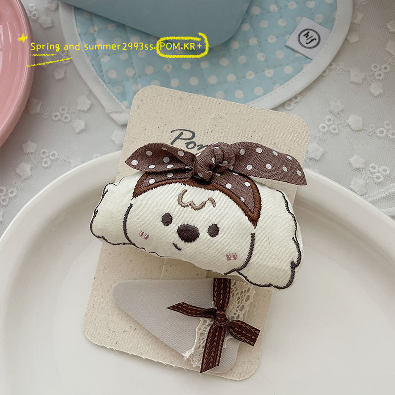 Sét 2 kẹp tóc CÚN NÂU KEM cao cấp cho bé, kẹp tóc cho bé độc đáo dễ thương, quà tặng cho bé B4592