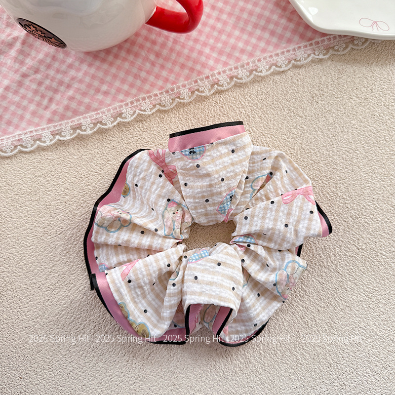 Cột tóc GẤU caro HỒNG, cột tóc cho bé độc đáo, cột tóc thiết kế HÀN QUỐC cao cấp dễ thương, quà tặng cho bé B4622