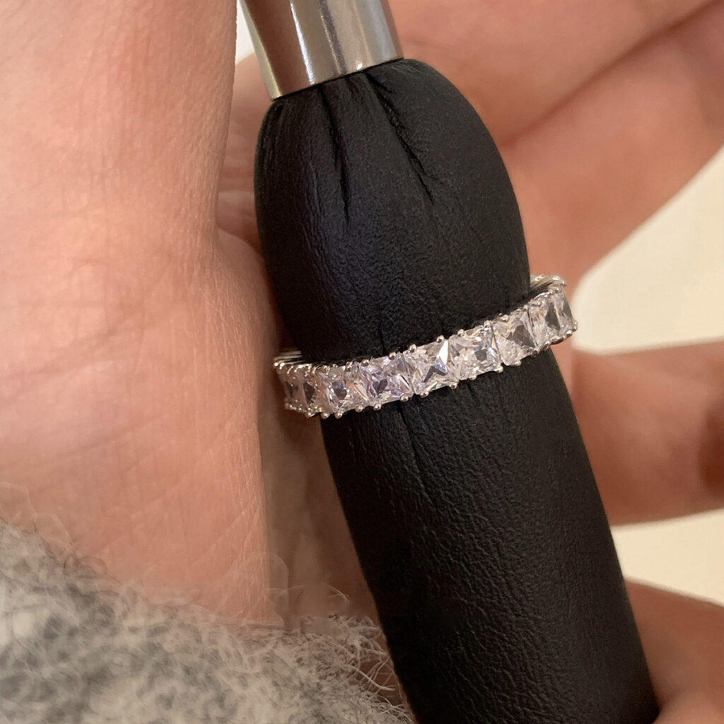 Nhẫn nam nữ thời trang FULL ĐÁ zi bạc 925 cao cấp basic cơ bản, ,nhẫn hở freesize B4829