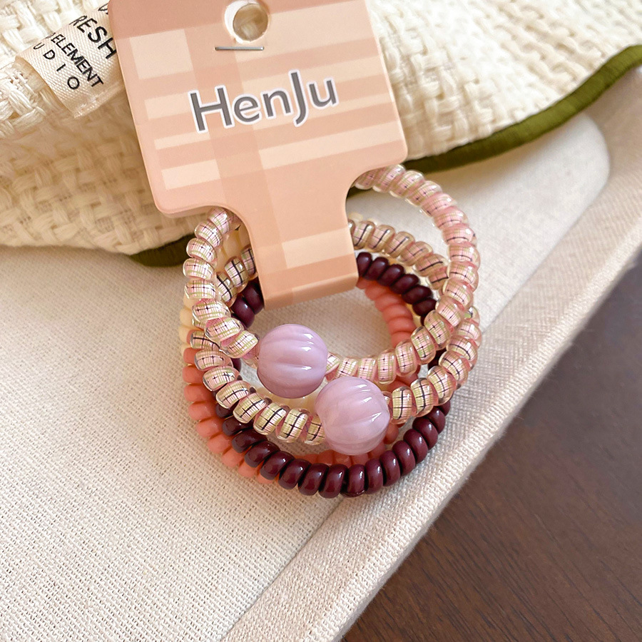 Sét 5 cột tóc lo xo cao cấp màu sắc, cột tóc nữ đơn giản cao cấp, phụ kiện cột tóc đẹp thiết kế B4835