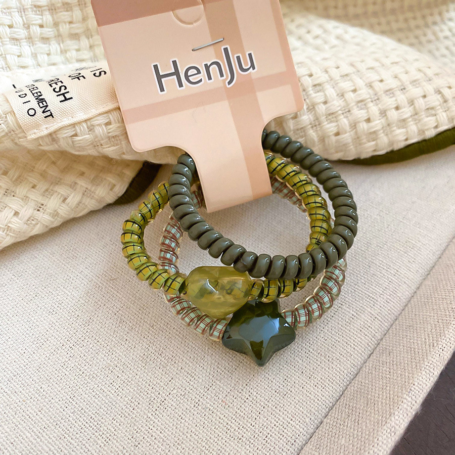 Sét 3 cột tóc lo xo cao cấp màu XANH LÁ , cột tóc nữ đơn giản cao cấp, phụ kiện cột tóc đẹp thiết kế B4838