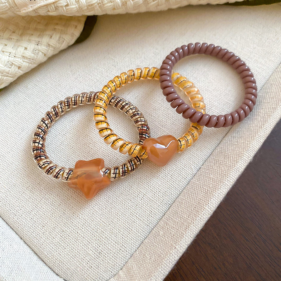 Sét 3 cột tóc lo xo cao cấp màu VÀNG NÂU , cột tóc nữ đơn giản cao cấp, phụ kiện cột tóc đẹp thiết kế B4839