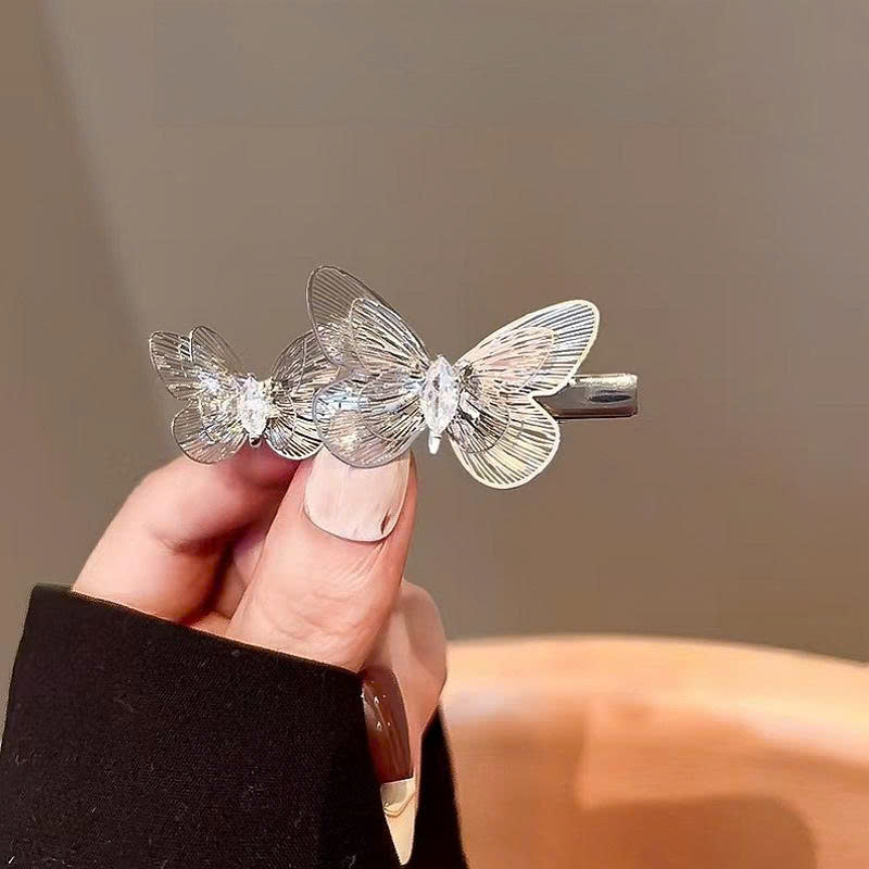 Kẹp mỏ vịt BƯỚM đính đá thiết kế nhẹ nhàng, phụ kiện kẹp tóc mái nữ độc đáo B4048