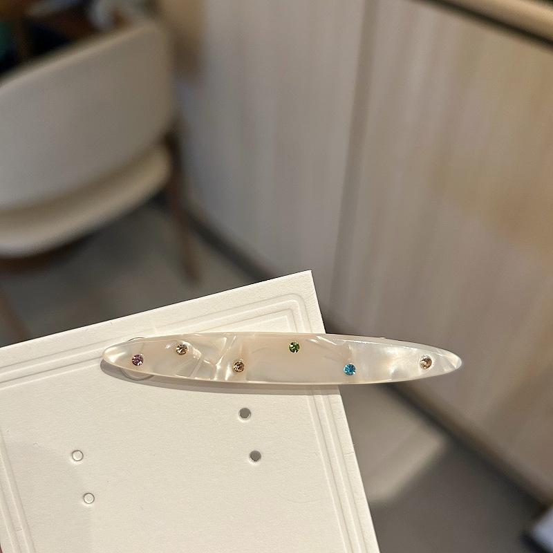 Kẹp mái tóc mỏ vịt TRẮNG KEM đính đá, phụ kiện kẹp tóc nữ đẹp độc đáo B4018