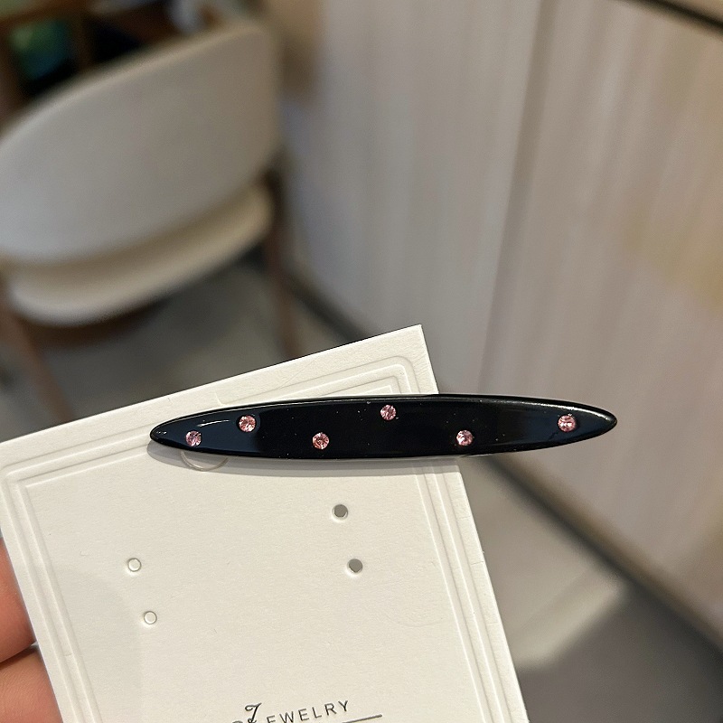 Kẹp mái tóc mỏ vịt ĐEN đính đá, phụ kiện kẹp tóc nữ đẹp độc đáo B4019