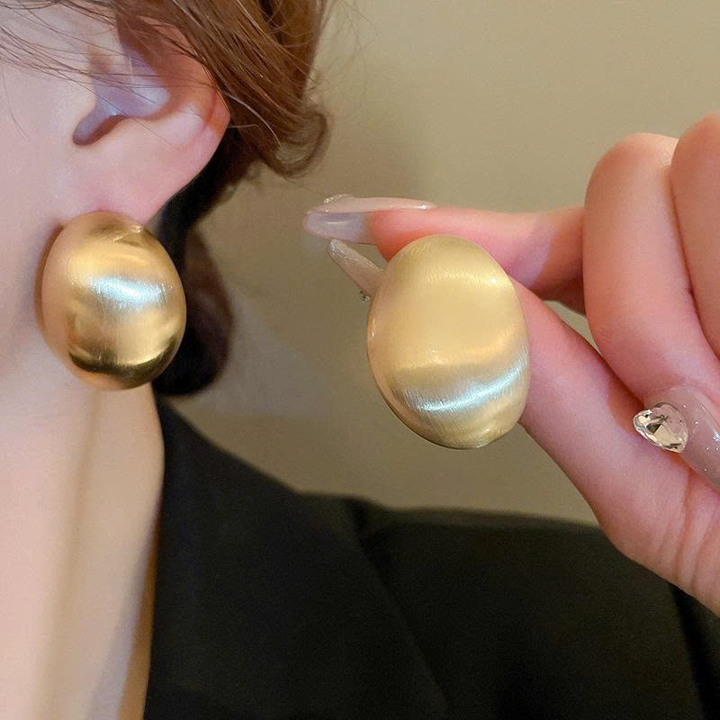 Bông tai VÀNG XƯỚT trơn bầu cao cấp sang trọng, Hoa tai thiết kế đi tiệc cao cấp đơn giản sang trọng, phụ kiện bông tai, hoa tai đi tiệc độc đáo B4746