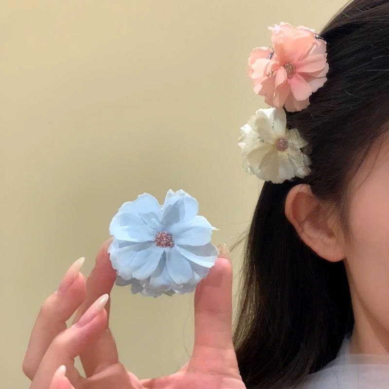 Sét 3 kẹp gắp HOA đủ 3 màu như hình, kẹp gắp nửa tóc, Kẹp gắp tóc hoa đi biển, phụ kiện kẹp tóc đi biển B4749