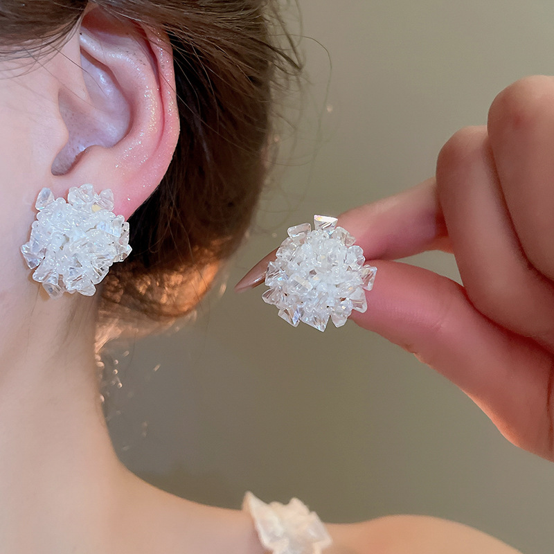 Bông tai Pha lê sát tai lấp lánh, hoa tai sát tai sang trọng thiết kế đôc đáo, bông tai tiệc, hoa tai áo dài B4751