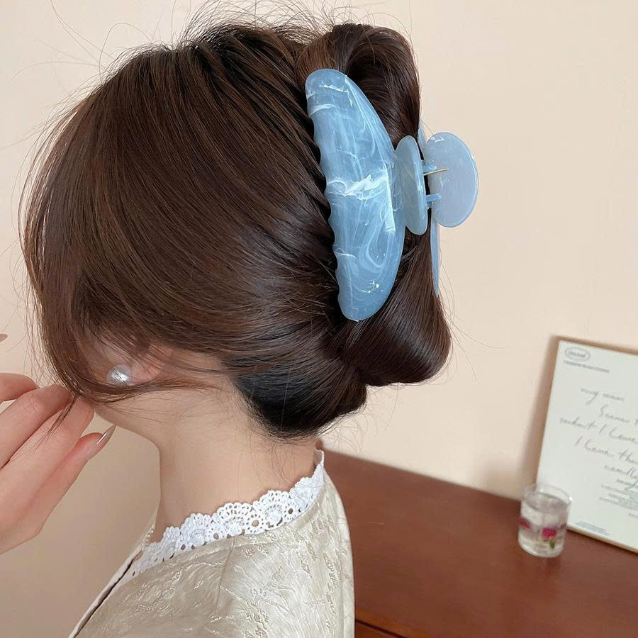 Kẹp gắp tóc dài bầu dục XANH BIỂN, phụ kiện kẹp tóc nữ độc đáo, kẹp tóc nữ đẹp, phụ kiện kẹp hoa màu sắc B4798