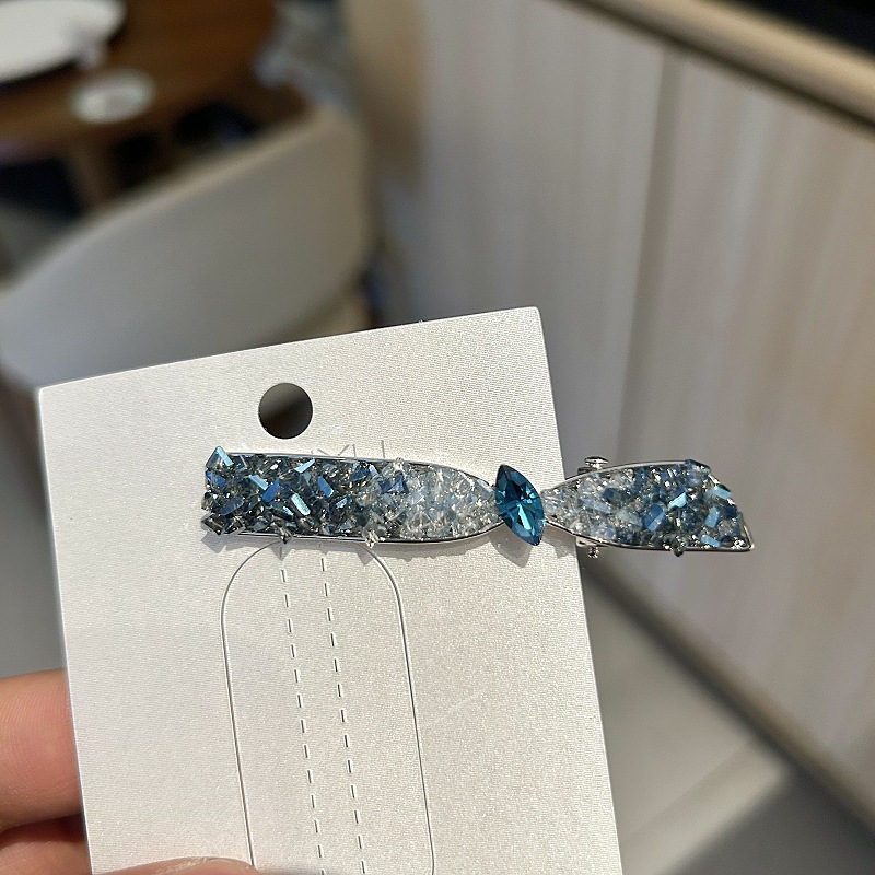 Kẹp mái tóc mỏ vịt pha lê XANH DƯƠNG cao cấp, phụ kiện kẹp tóc nữ đẹp độc đáo thiết kế sang trọng B4037