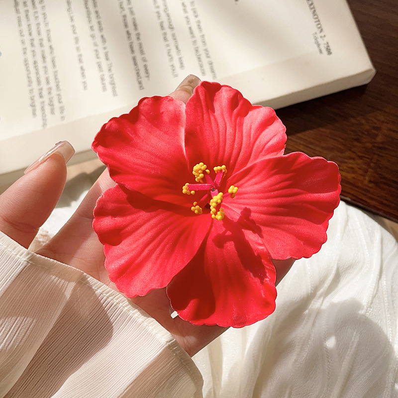 Kẹp tóc mỏ vịt đi biển ĐỎ CAM màu sắc ngày hè, phụ kiện tóc đi biển, phụ kiện đi biển B4780