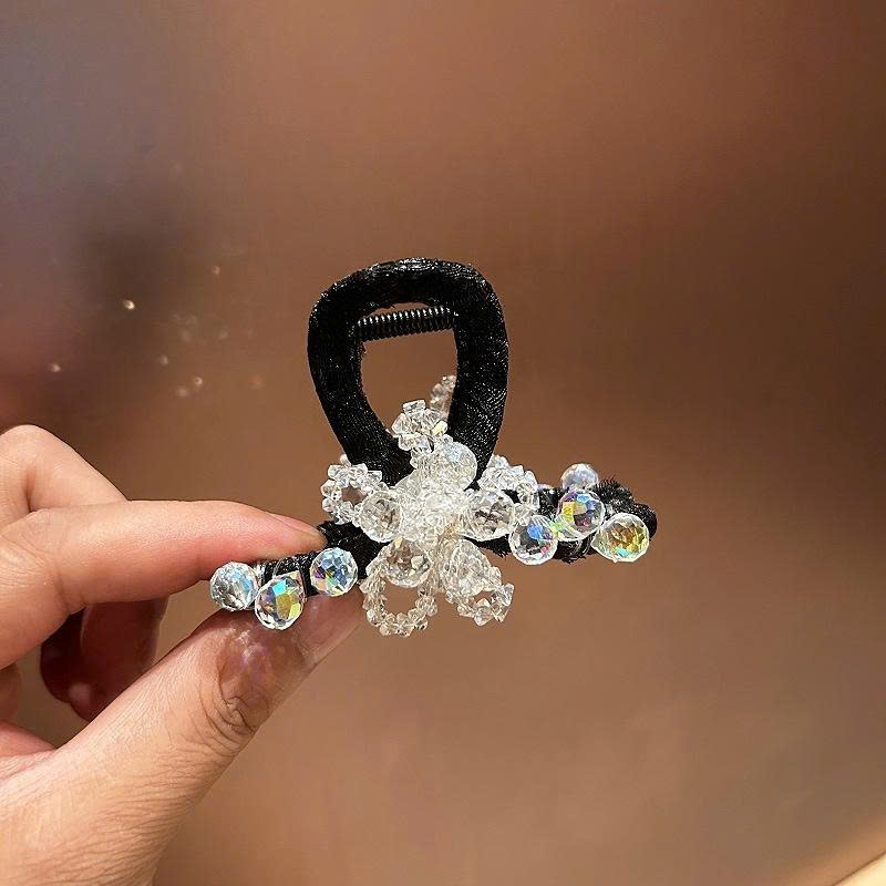 Kẹp gắp 8cm PHA LÊ TRẮNG lấp lánh cao cấp, phụ kiện kẹp càng cua nữ thiết kế Hàn Quốc cao cấp B4011