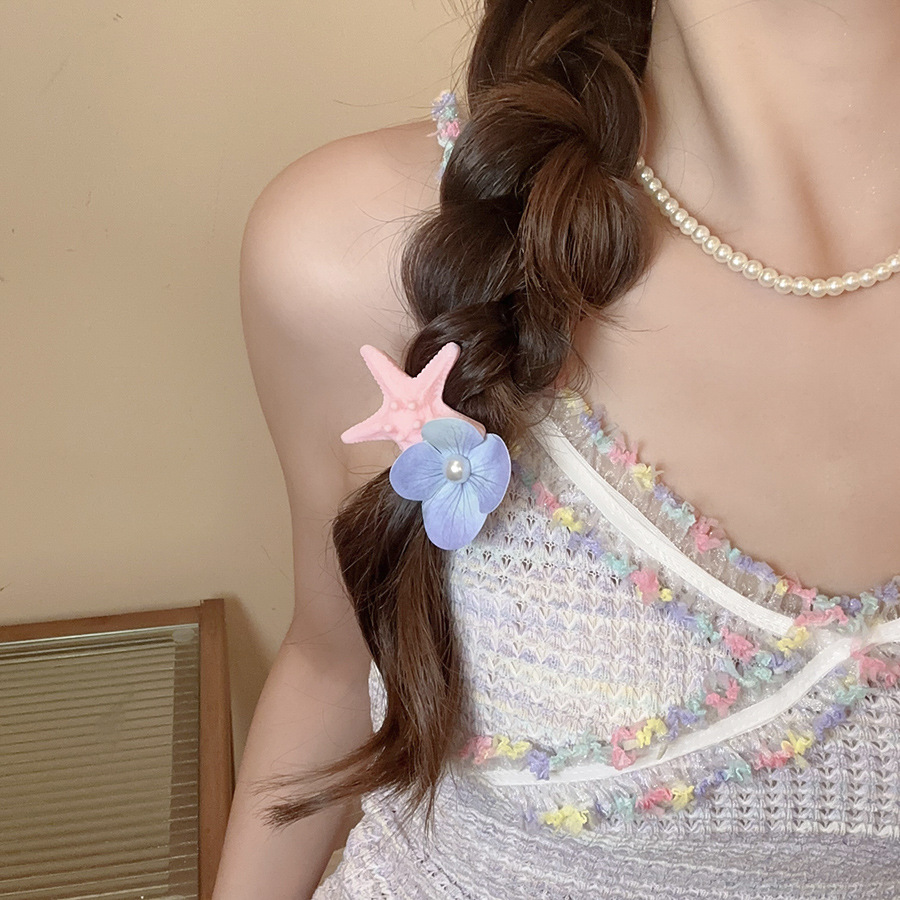 KẸP tóc mỏ vịt HOA LAN TÍM hồng SAO BIỂN HỒNG, kẹp tóc đi biển, phụ kiện đi biển màu sắc B4801