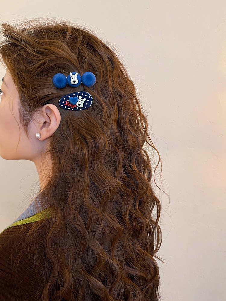 Sét 2 kẹp cún TONE XANH biển, phụ kiện kẹp tóc nữ đẹp, kẹp tóc cho bé, kẹp tóc xinh màu sắc, quà tặng cho bé B4803