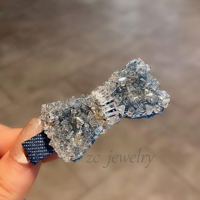 Kẹp mỏ vịt NƠ PHA LÊ xanh biển cao cấp, kẹp mái tóc nữ thiết kế Hàn Quốc độc đáo dễ thương, quà tặng người yêu B4133