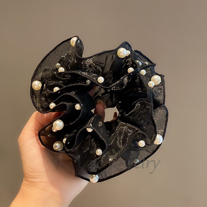 Cột tóc Bồng voan ĐEN NGỌC cao cấp sang trọng, phụ kiện cột tóc nữ thiết kế HÀN QUỐC độc đáo cao cấpB4135