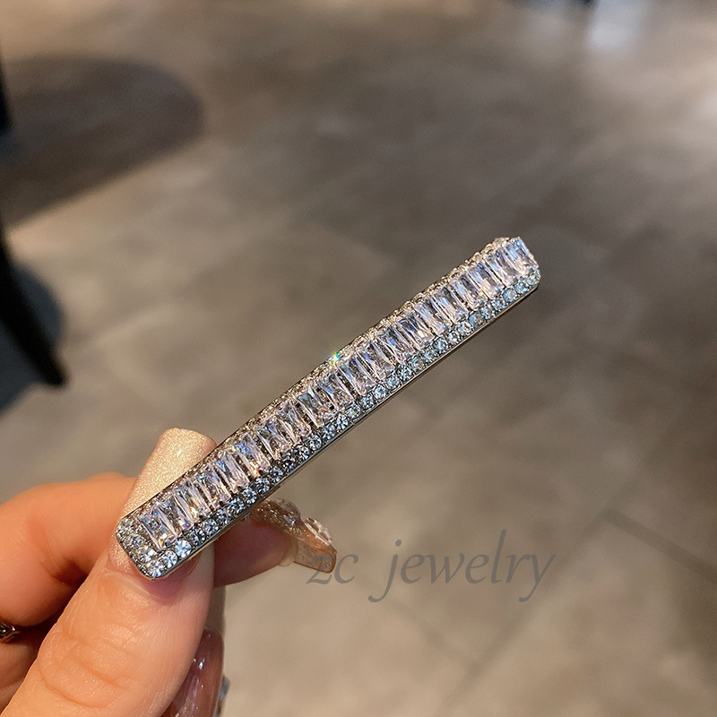 Kẹp mái tóc mỏ vịt ĐÁ TRẮNG màu bạc cao cấp, phụ kiện kẹp tóc nữ thiết kế HÀn Quốc cao cấp B4119