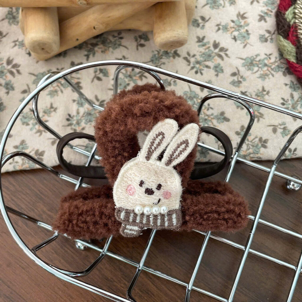 Kẹp gắp THỎ NƠ nâu cao cấp, phụ kiện kẹp tóc nữ đẹp, kẹp càng cua thiết kế HÀN QUỐC độc đáo B4659