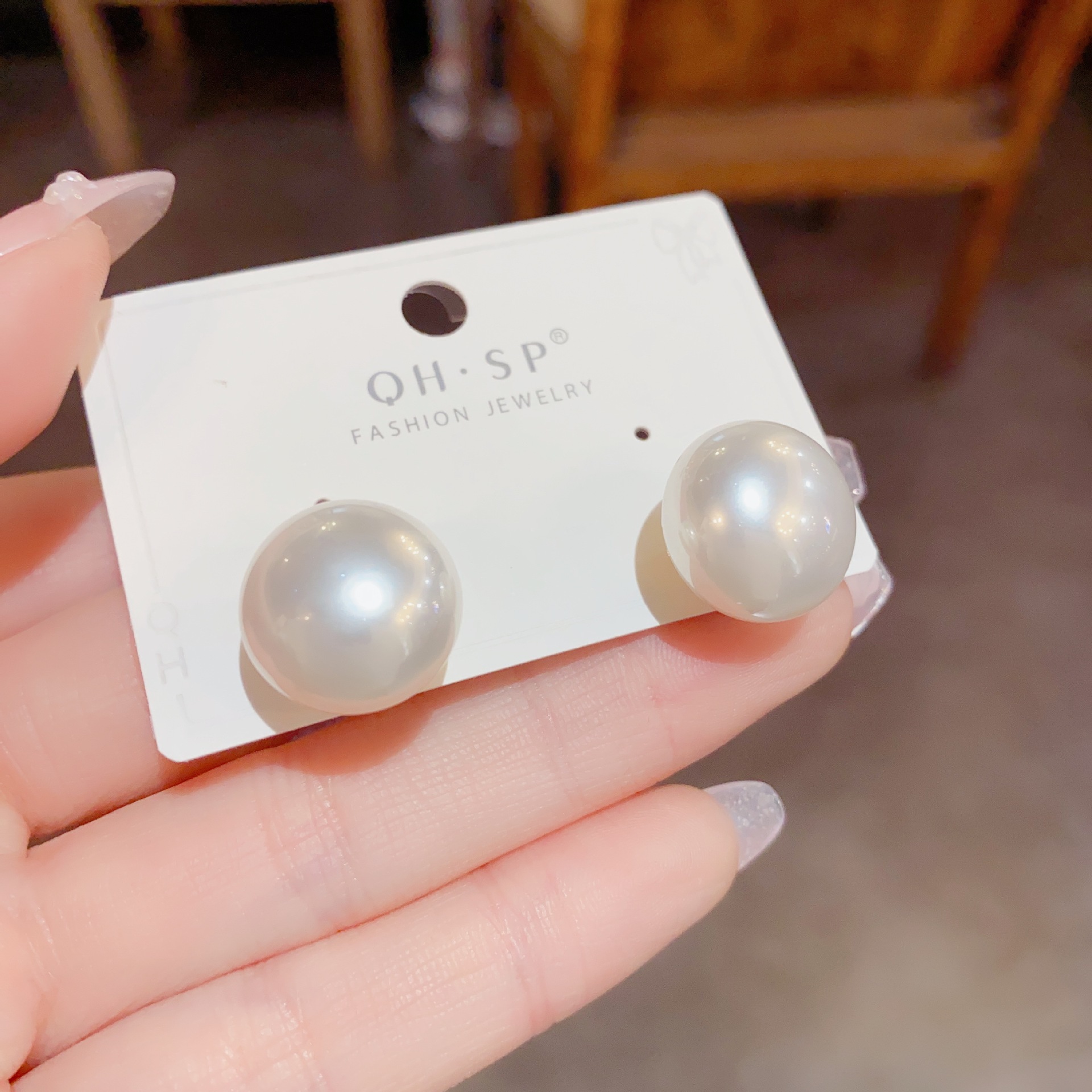 Bông tai, Hoa tai ngọc trai 1.6cm trơn basic đơn giản sang trọng, bông tai đi tiệc thiết kế hàn quốc, phụ kiện bông tai xinh B5045