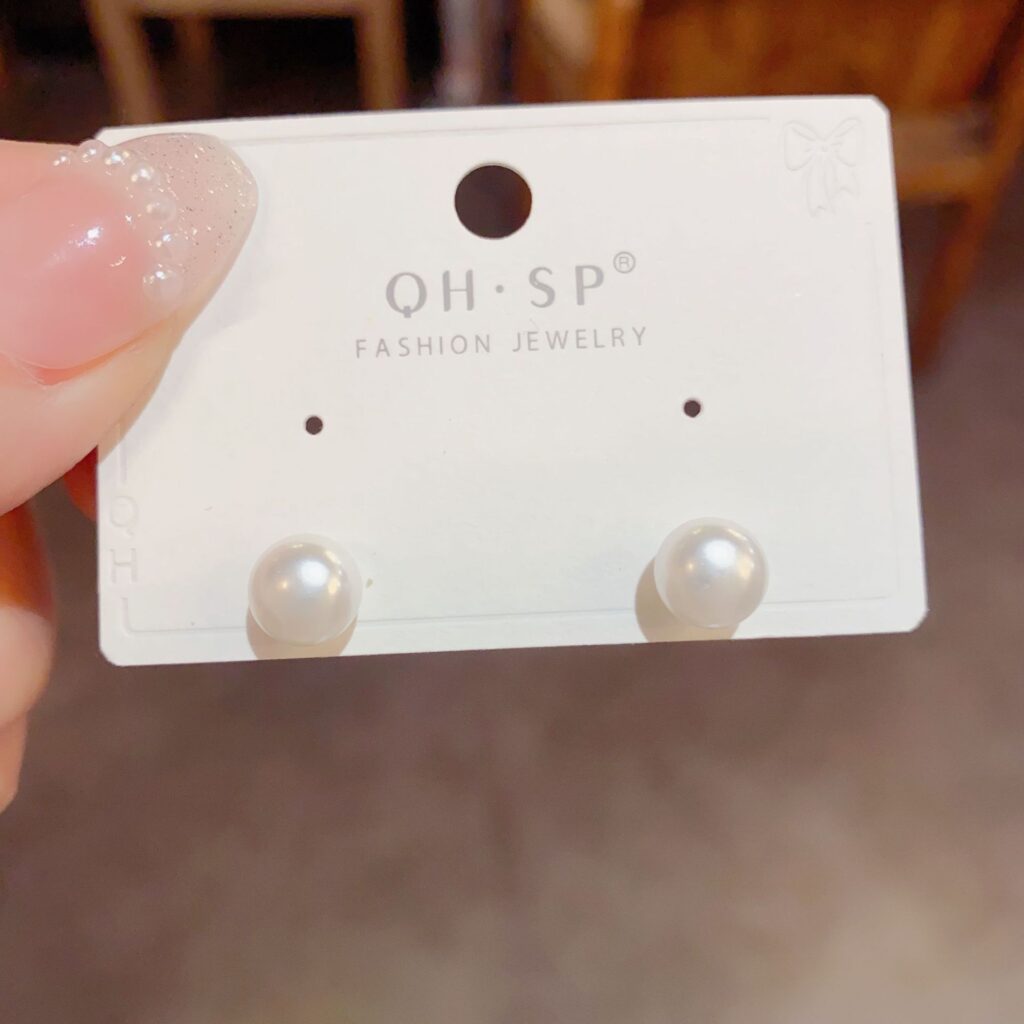 Bông tai, Hoa tai ngọc trai 0.8cm trơn basic đơn giản sang trọng, bông tai đi tiệc thiết kế hàn quốc, phụ kiện bông tai xinh B5043