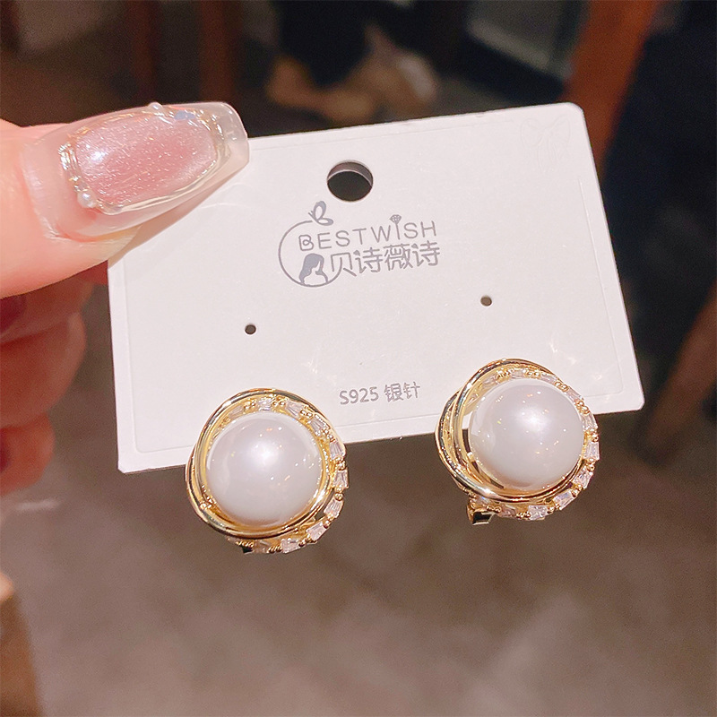 Bông tai nữ NGỌC viền đá zircon xi vàng pha cao cấp đi tiệc sang trọng, Hoa tai bà Sui, Hoa tai nữ đẹp, phụ kiện thời trang độc đáo đi tiệc sang trọng B4967