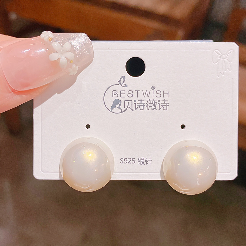 Bông tai nữ hạt bẹt 16mm cao cấp,Bông tai cô dâu, hoa tai ngọc trai, Hoa tai thiết kế đi tiệc sang trọng, bông tai nữ đẹp B4990