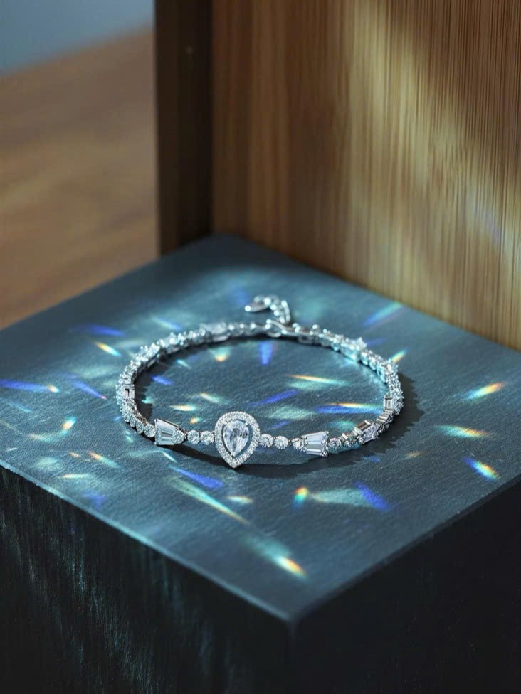 Lắc tay nữ GIỌT nước full đá zircon cao cấp, quà tặng ý nghĩa sang trọng, lắc tay nữ cô dâu, vòng tay đẹp B4868
