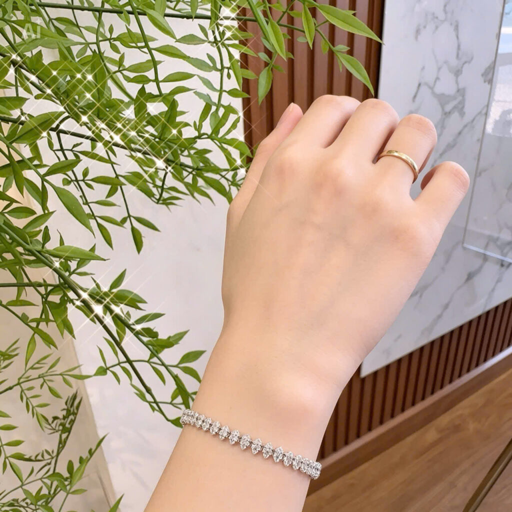 Lắc tay full đá zircon xi bac 925 cao cấp, quà tặng bạn gái ý nghĩa, lắc tay nữ đẹp cao cấp, trang sức vòng tay đẹp B4872
