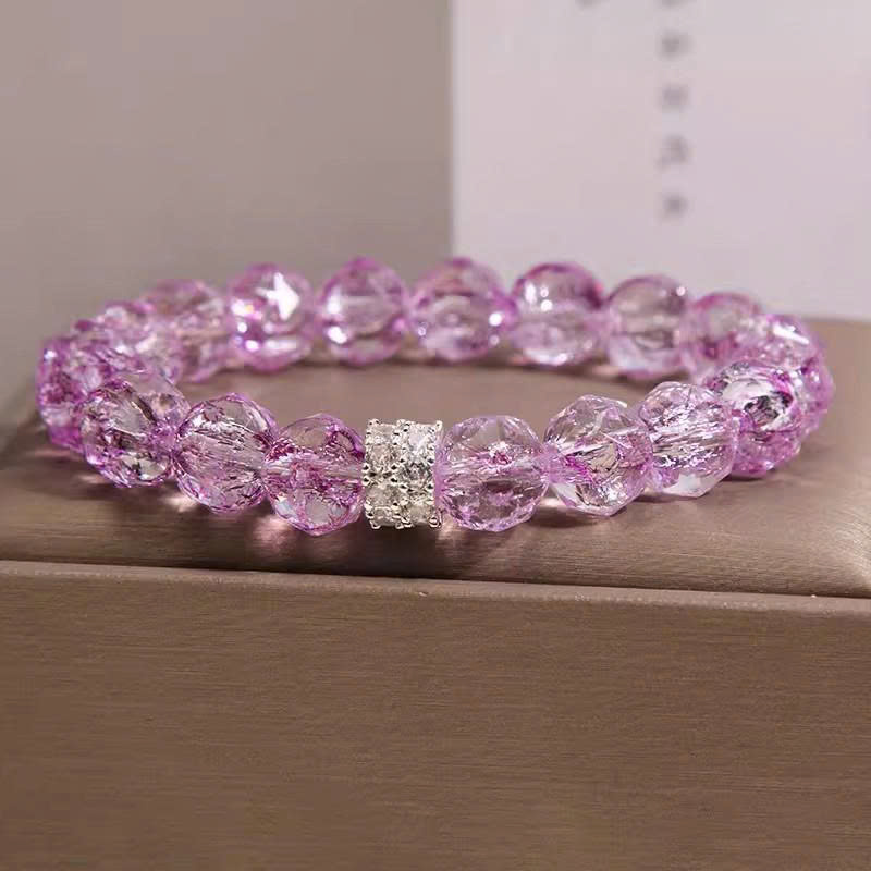 Vòng tay nữ Chuỗi đá vụn bào góc cạnh màu TÍM độc đáo mặt nhẫn full đá zircon, quà tặng độc đáo, phụ kiện quà tặng xinh độc đáo ý nghĩa B4914