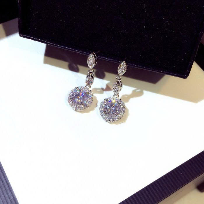 Bông tai Giọt nước đá zircon xi bạc 925 cao cấp, bông tai phụ kiện độc đáo, phụ kiện bông tai xinh, hoa tai đi tiệc B5161
