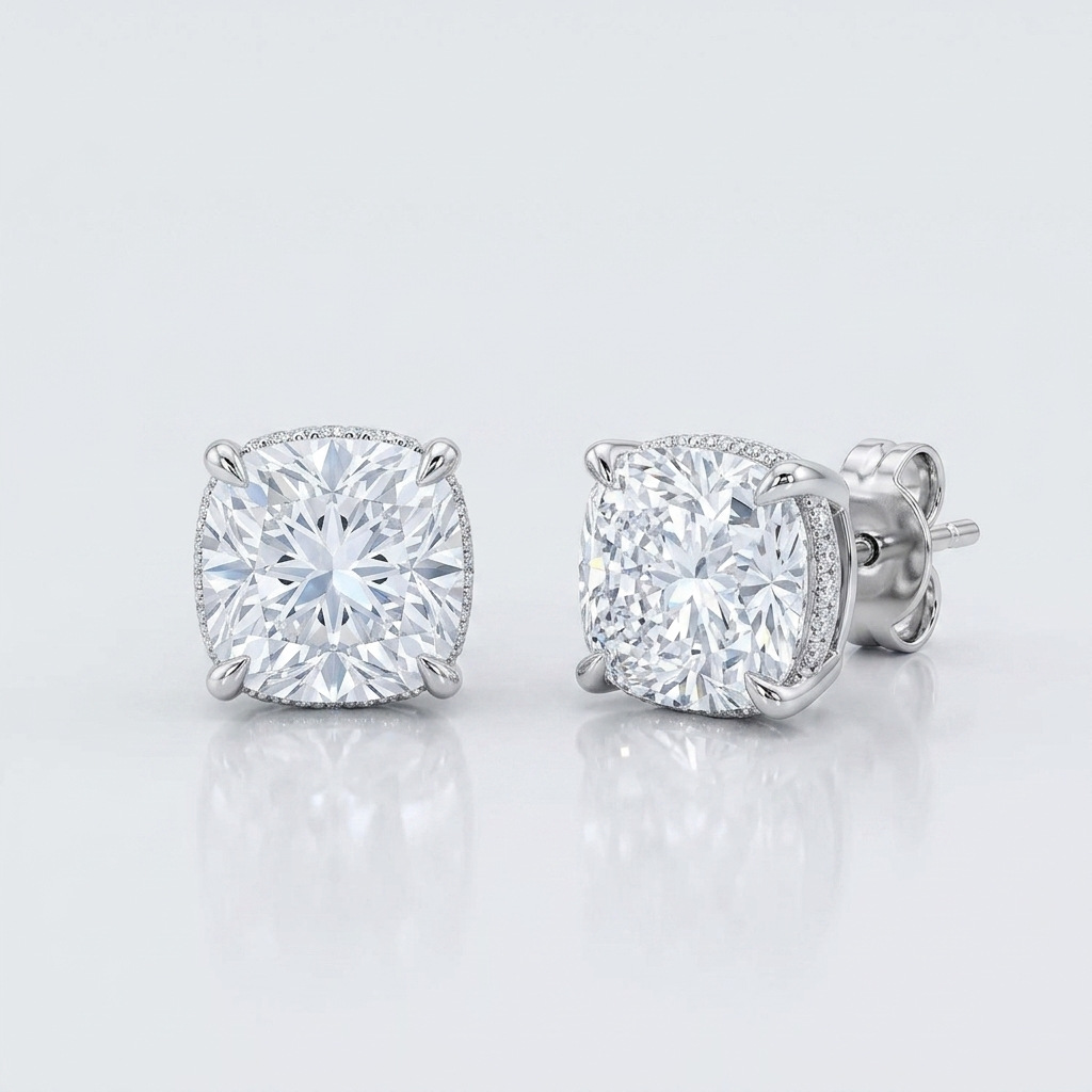 Bông tai nụ đá trắng zircon 7mm cao cấp xi bạc 925, hoa tai cô dâu, phụ kiện bông tai đi tiệc, quà tặng ý nghĩa B5320