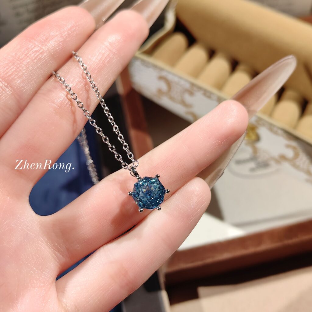 Dây chuyền Klein Blue dây chuyền bát giác, dây chuyền nữ thanh lịch nhẹ nhàng độc đáo, quà tặng ý nghĩa B5343