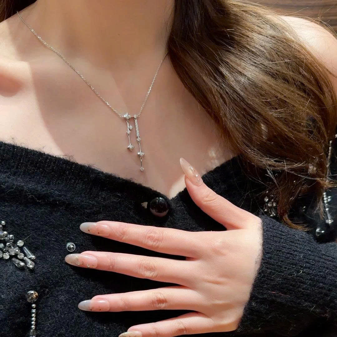 Dây chuyền sao băng đính đá xi bạc 925 cao cấp, dây chuyền nữ độc đáo thiết kế đơn giản sang trọng, quà tặng ý nghĩa B5311